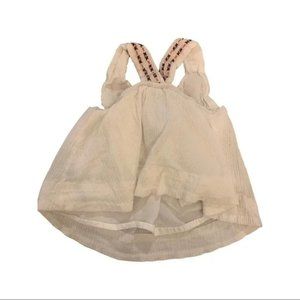 Shabby Chic White Pink Embrodered Tank Top Size 0-3 Months